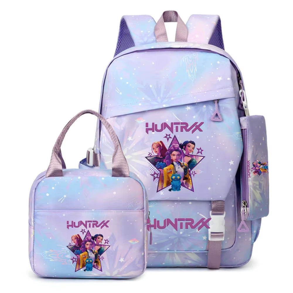 HUNTRX Stars School Set – Backpack, Lunch Bag & Pencil Case