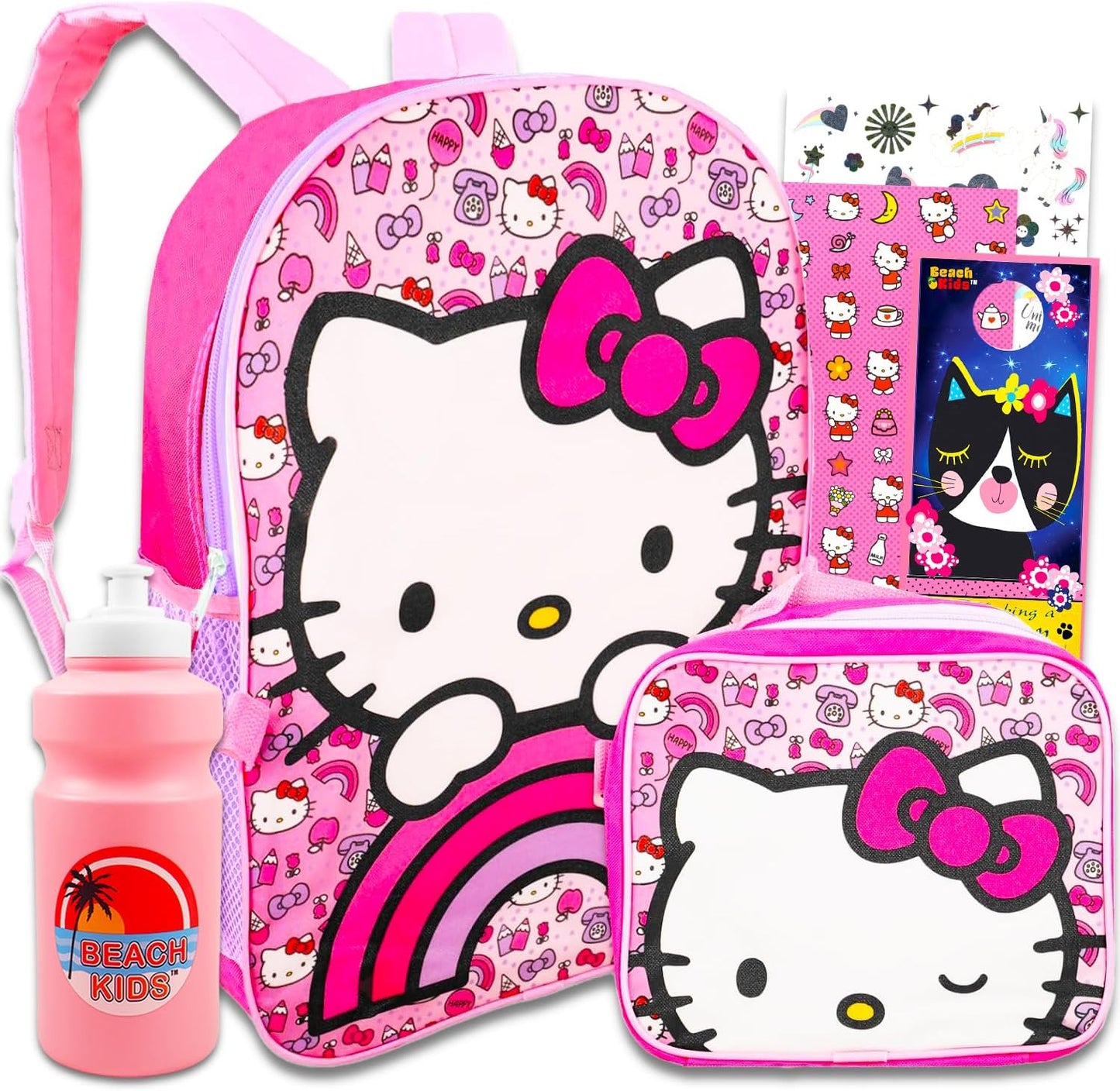 Hello Kitty Kids Backpack & Lunch Bag Set – 16" School Backpack