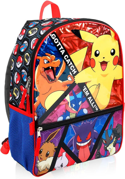 Pokémon Pikachu Kids Backpack Set – 16" School Backpack with Snack Bag & Accessories