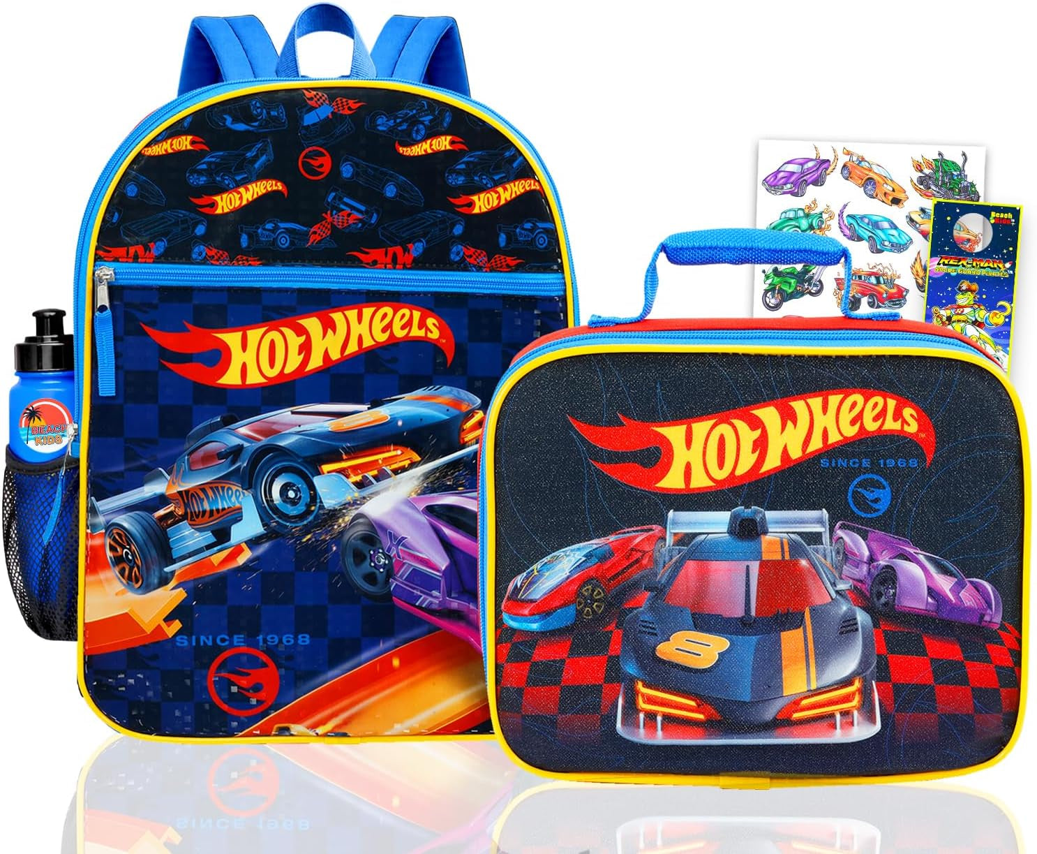 Official Hot Wheels Kids Backpack Set – 16" Backpack with Lunch Bag & Accessories