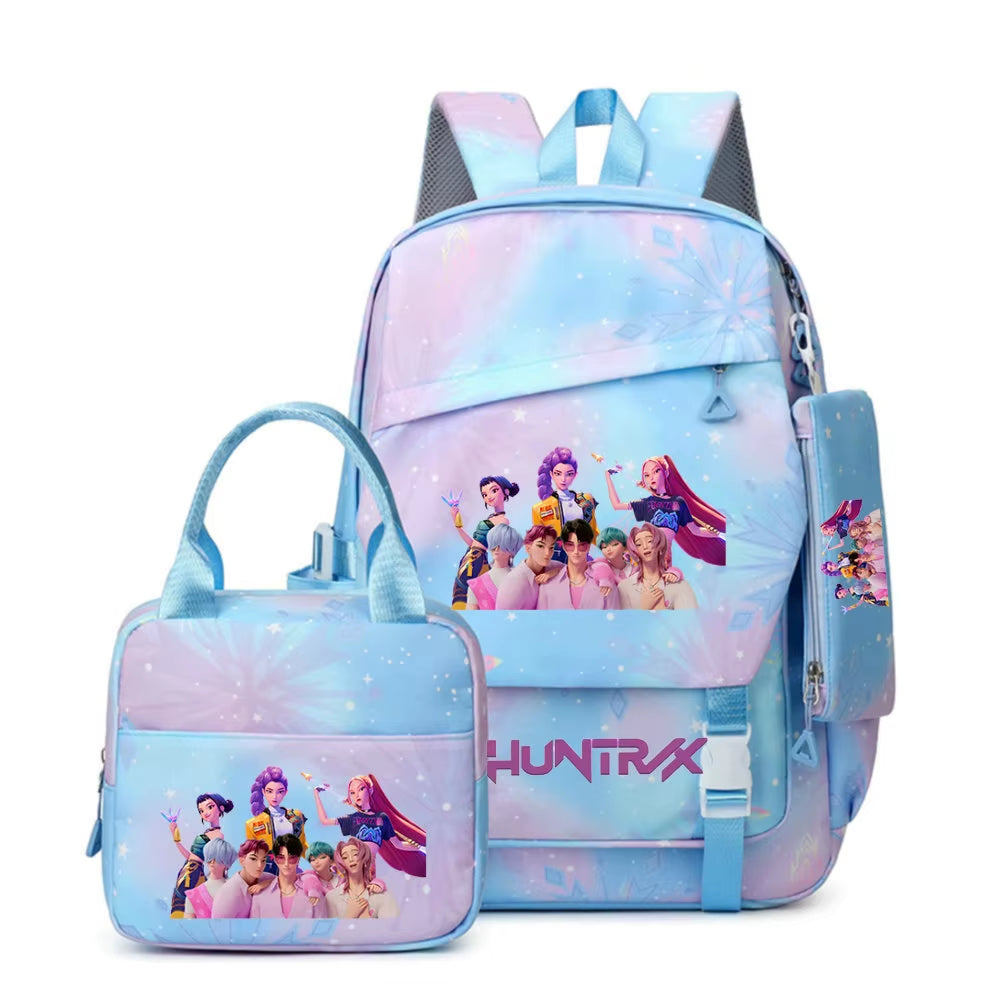 HUNTRX Stars School Set – Backpack, Lunch Bag & Pencil Case
