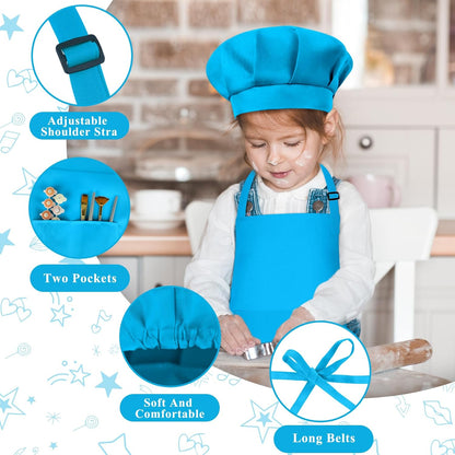 Kids Chef Apron & Hat Set – Adjustable Cooking and Art Smock