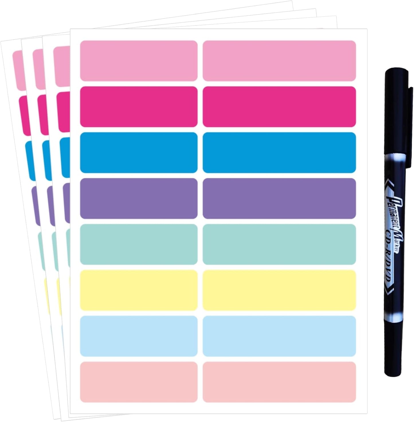 320-Piece Waterproof Removable Name Labels with Marker