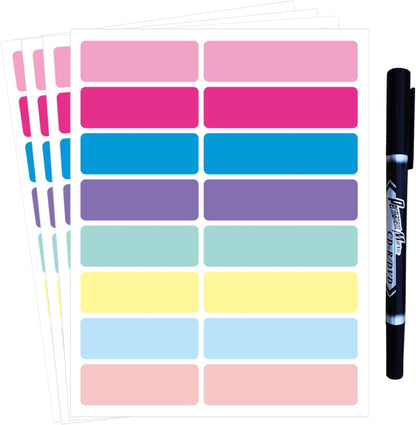 320-Piece Waterproof Removable Name Labels with Marker