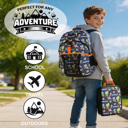 Official Dragon Ball Z Goku Super Saiyan Kids Backpack & Lunch Box Set