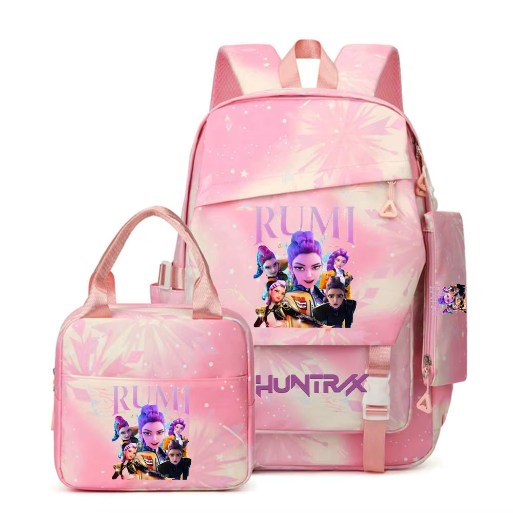 HUNTRX Stars School Set – Backpack, Lunch Bag & Pencil Case
