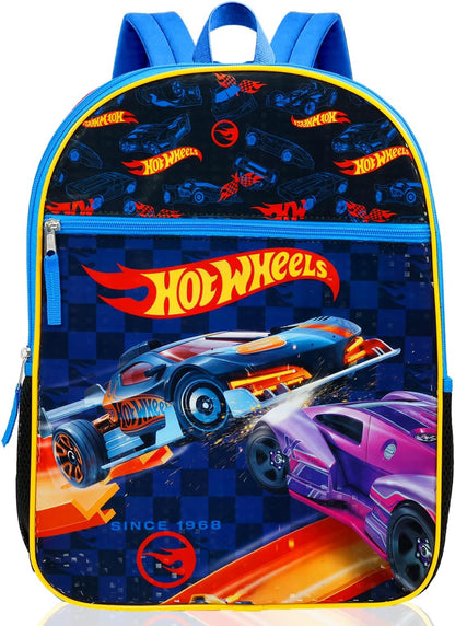 Official Hot Wheels Kids Backpack Set – 16" Backpack with Lunch Bag & Accessories