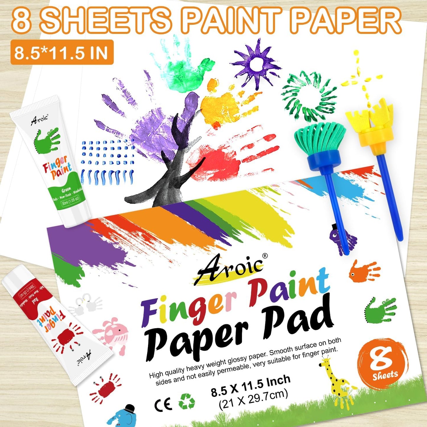 27-Piece Kids Washable Finger Paint Art Set
