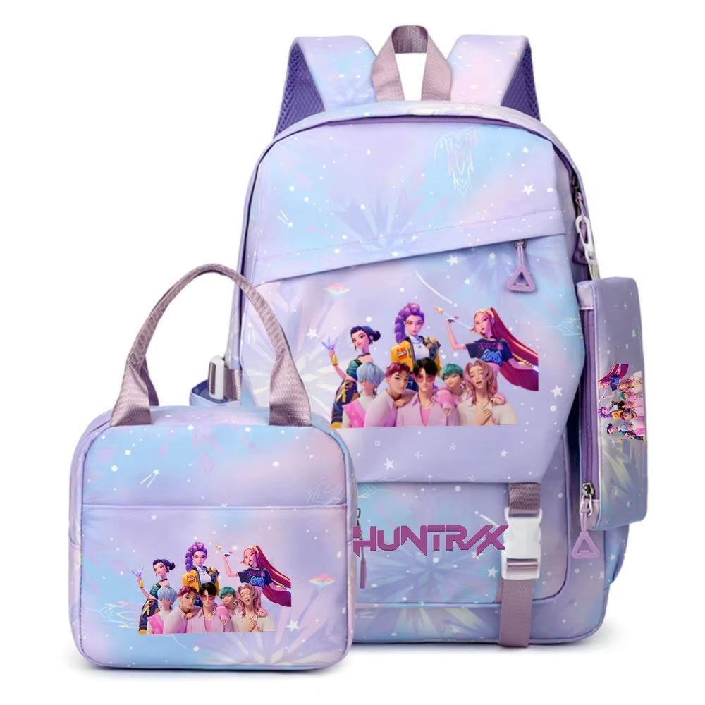 HUNTRX Stars School Set – Backpack, Lunch Bag & Pencil Case
