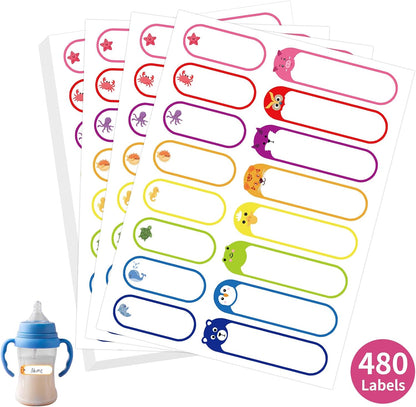 Cute Daycare & School Name Labels – 480 Waterproof Stickers