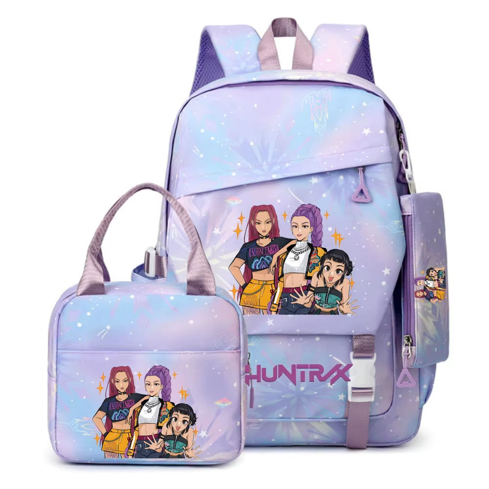 HUNTRX Stars School Set – Backpack, Lunch Bag & Pencil Case