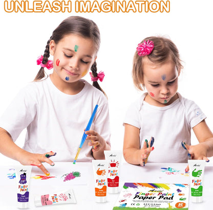 27-Piece Kids Washable Finger Paint Art Set