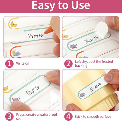 Cute Daycare & School Name Labels – 480 Waterproof Stickers