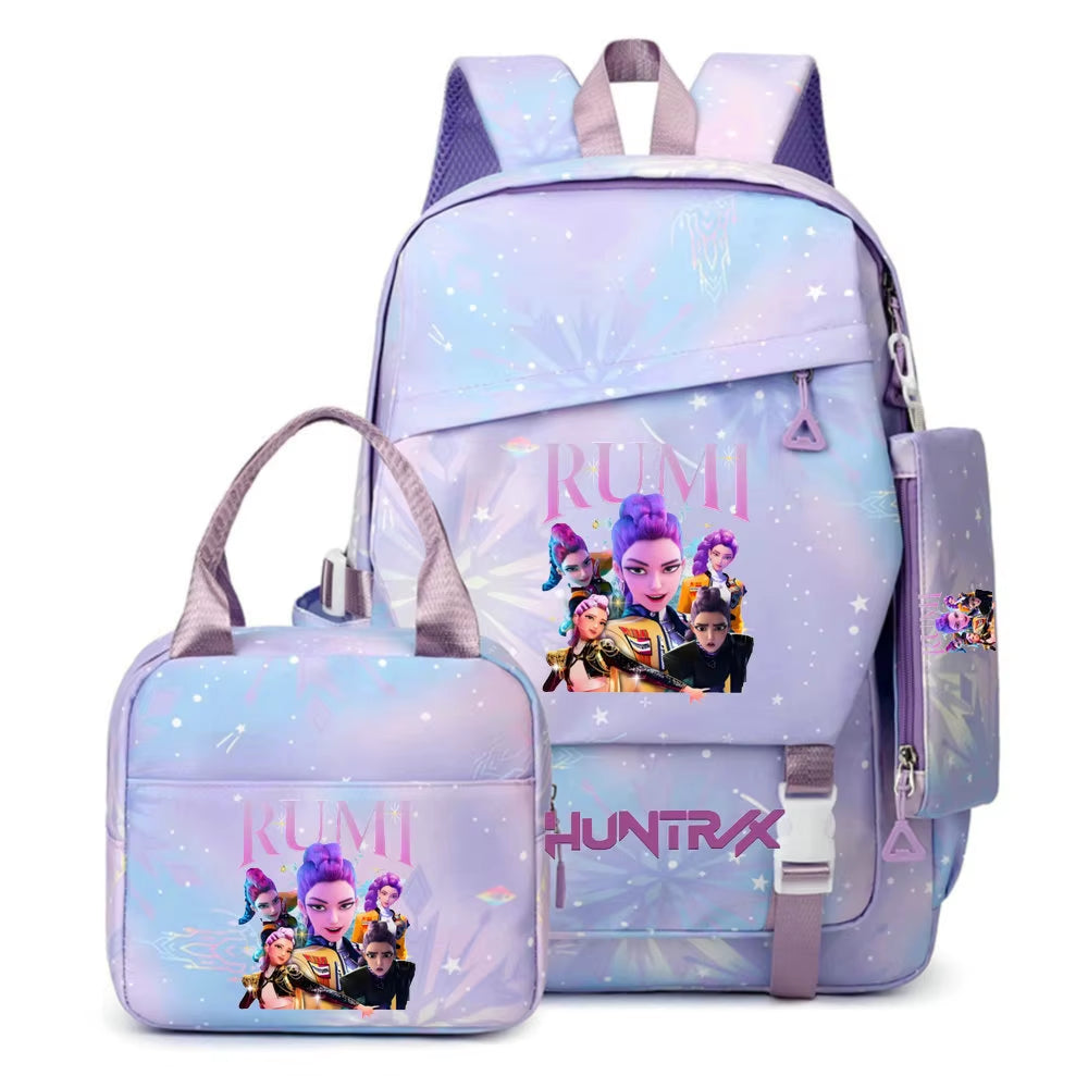 HUNTRX Stars School Set – Backpack, Lunch Bag & Pencil Case