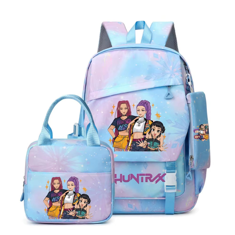 HUNTRX Stars School Set – Backpack, Lunch Bag & Pencil Case