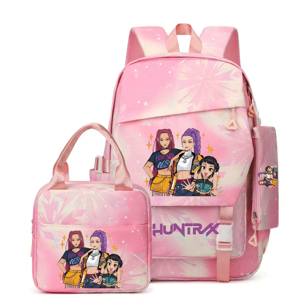 HUNTRX Stars School Set – Backpack, Lunch Bag & Pencil Case