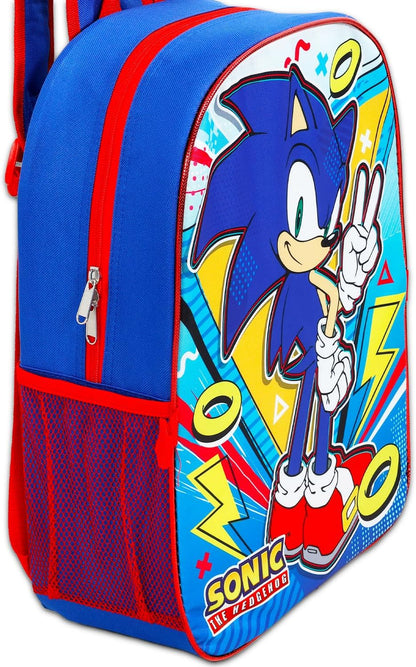 Sonic the Hedgehog Kids Backpack & Lunch Box Set – 16" Backpack with Accessories