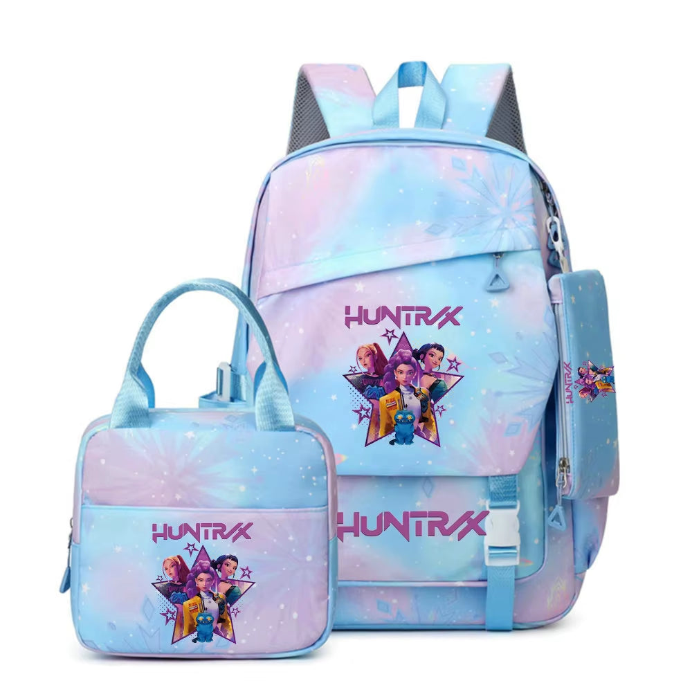 HUNTRX Stars School Set – Backpack, Lunch Bag & Pencil Case