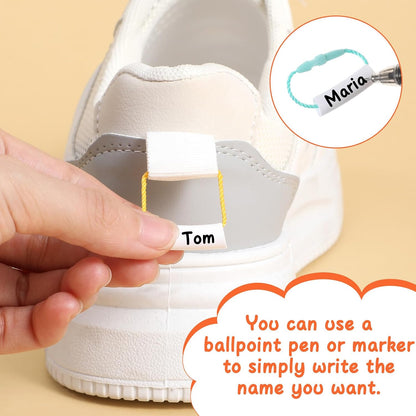 30 Pairs Waterproof Kids Name Tags – Shoe, Backpack & Bottle Labels