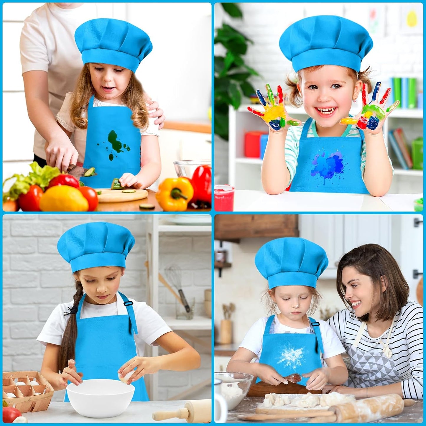 Kids Chef Apron & Hat Set – Adjustable Cooking and Art Smock