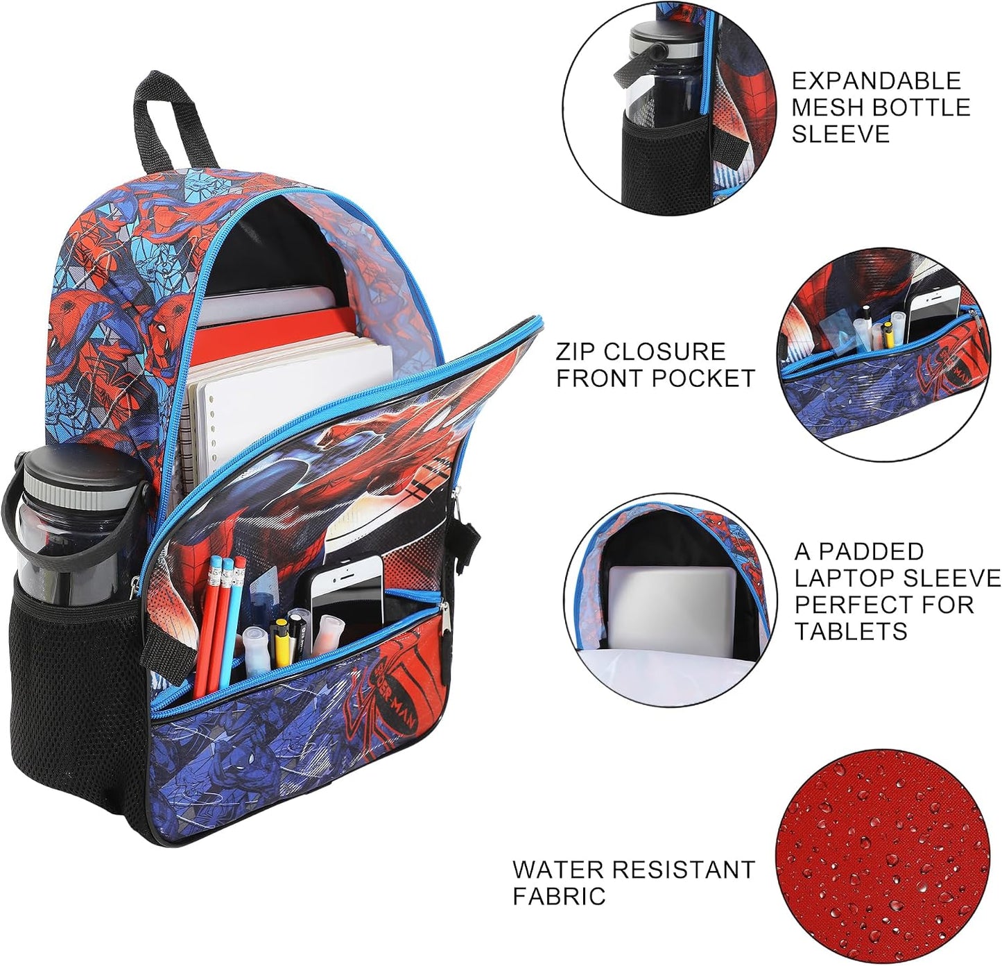 Spider-Man Superhero 5-Piece Backpack Set