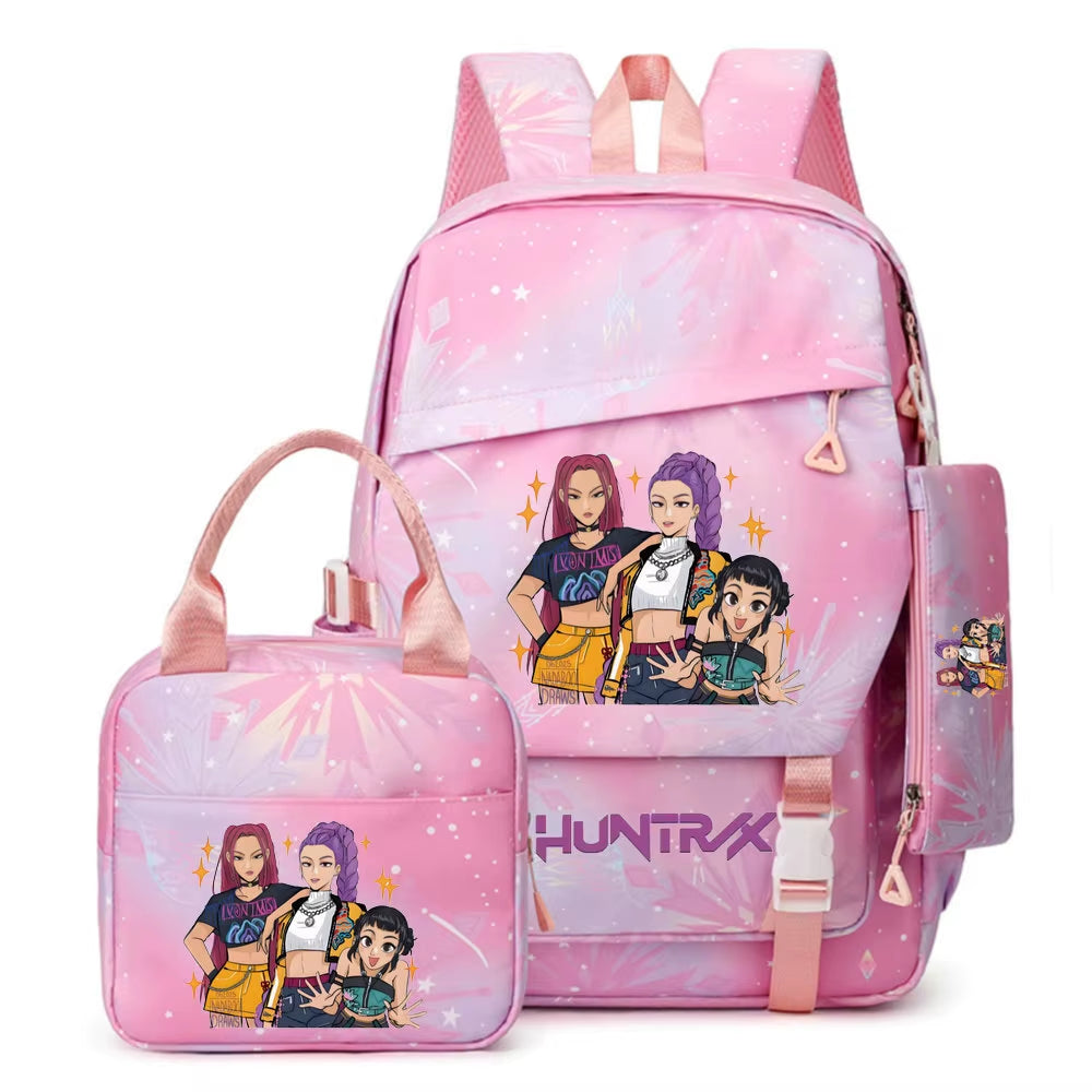 HUNTRX Stars School Set – Backpack, Lunch Bag & Pencil Case