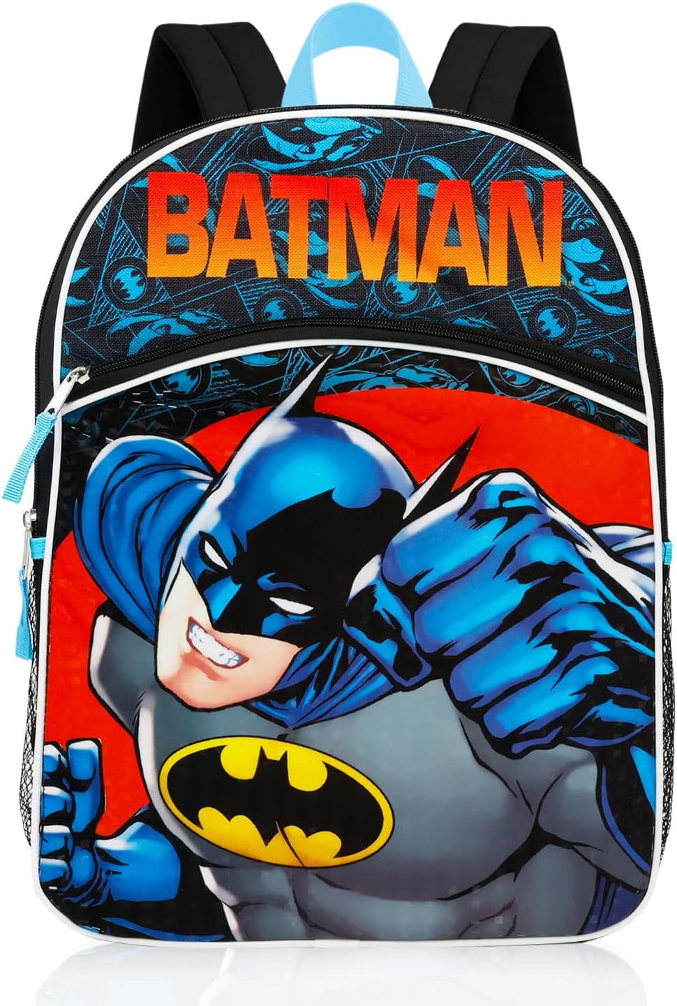 Official DC Comics Batman Kids Backpack Set – 16" Backpack with Lunch Bag & Accessories