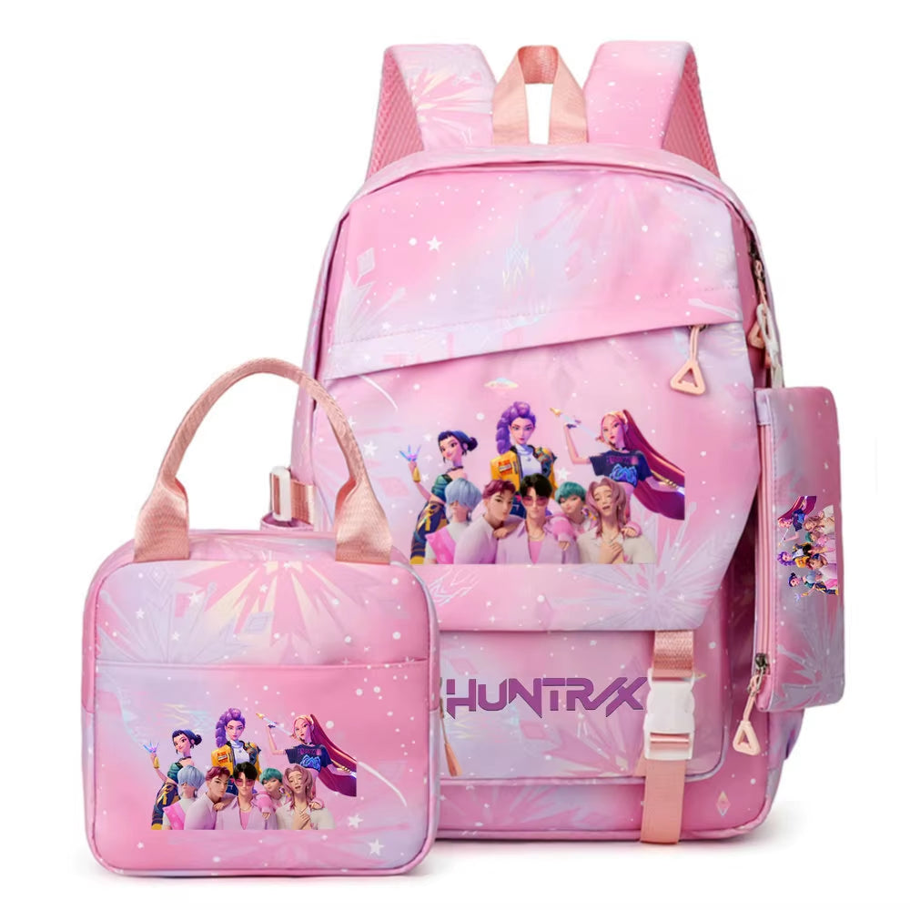 HUNTRX Stars School Set – Backpack, Lunch Bag & Pencil Case