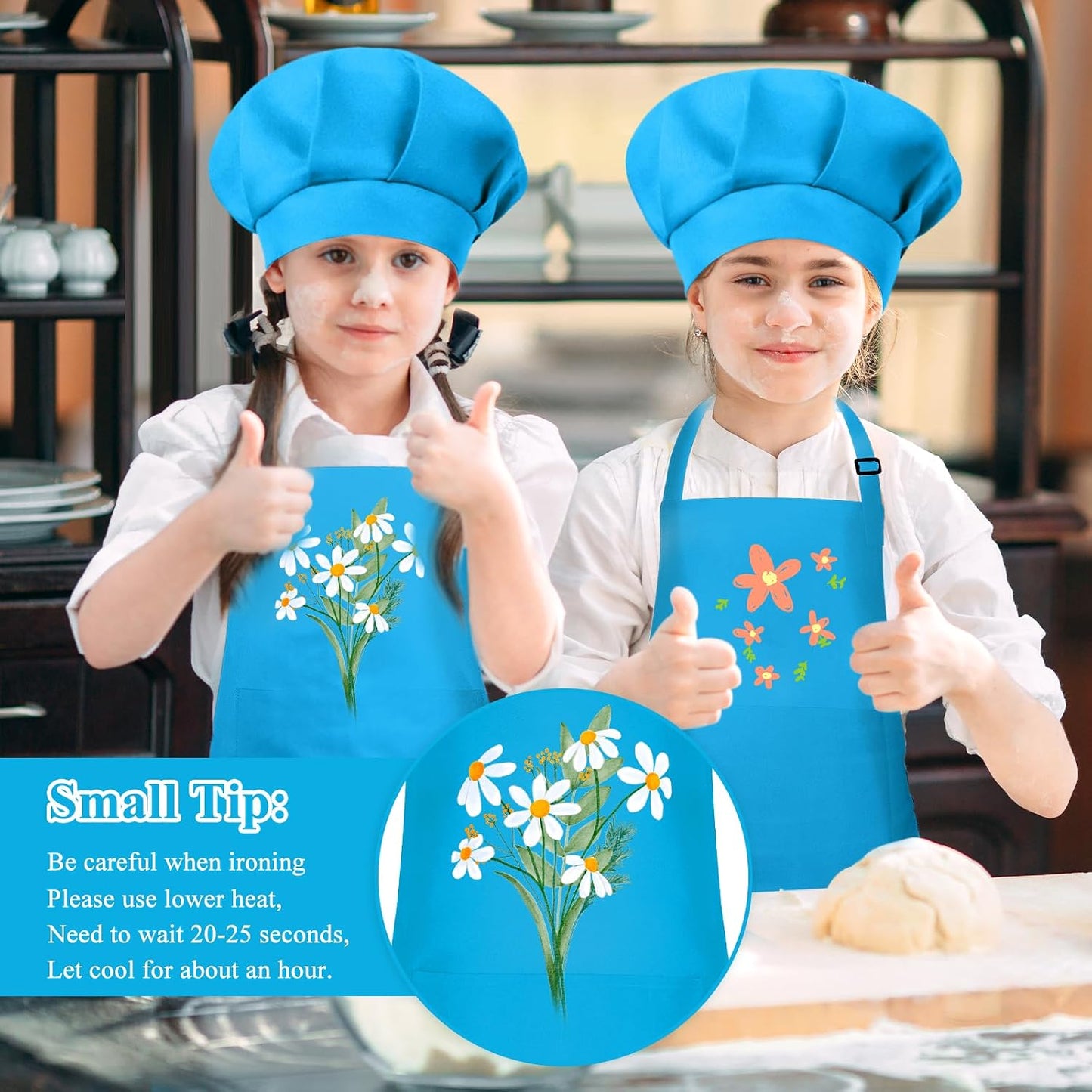 Kids Chef Apron & Hat Set – Adjustable Cooking and Art Smock