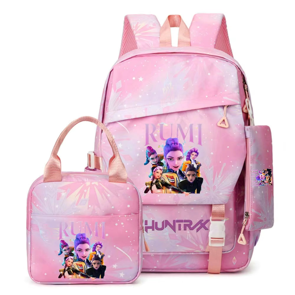 HUNTRX Stars School Set – Backpack, Lunch Bag & Pencil Case