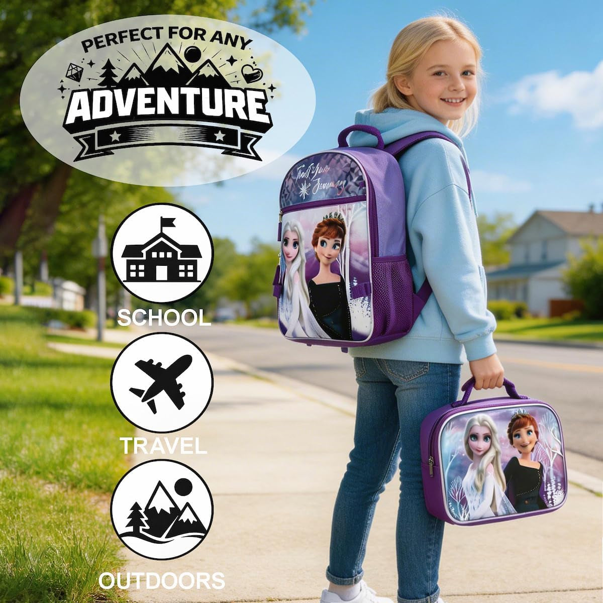 Frozen 4-Piece Backpack Set for Girls
